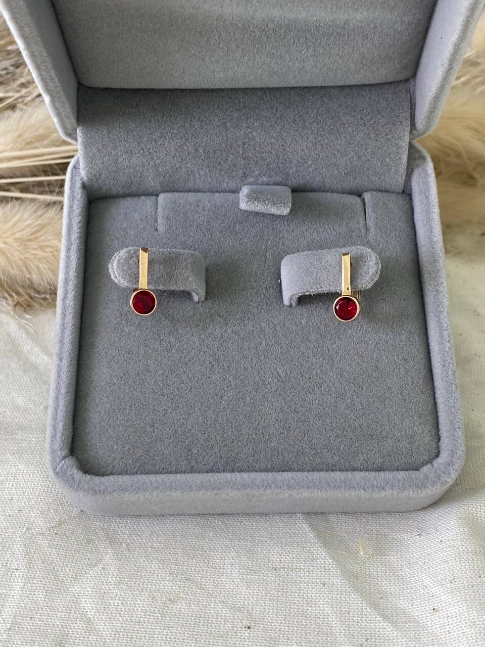 Серьги детские из красного золота  585 пробы